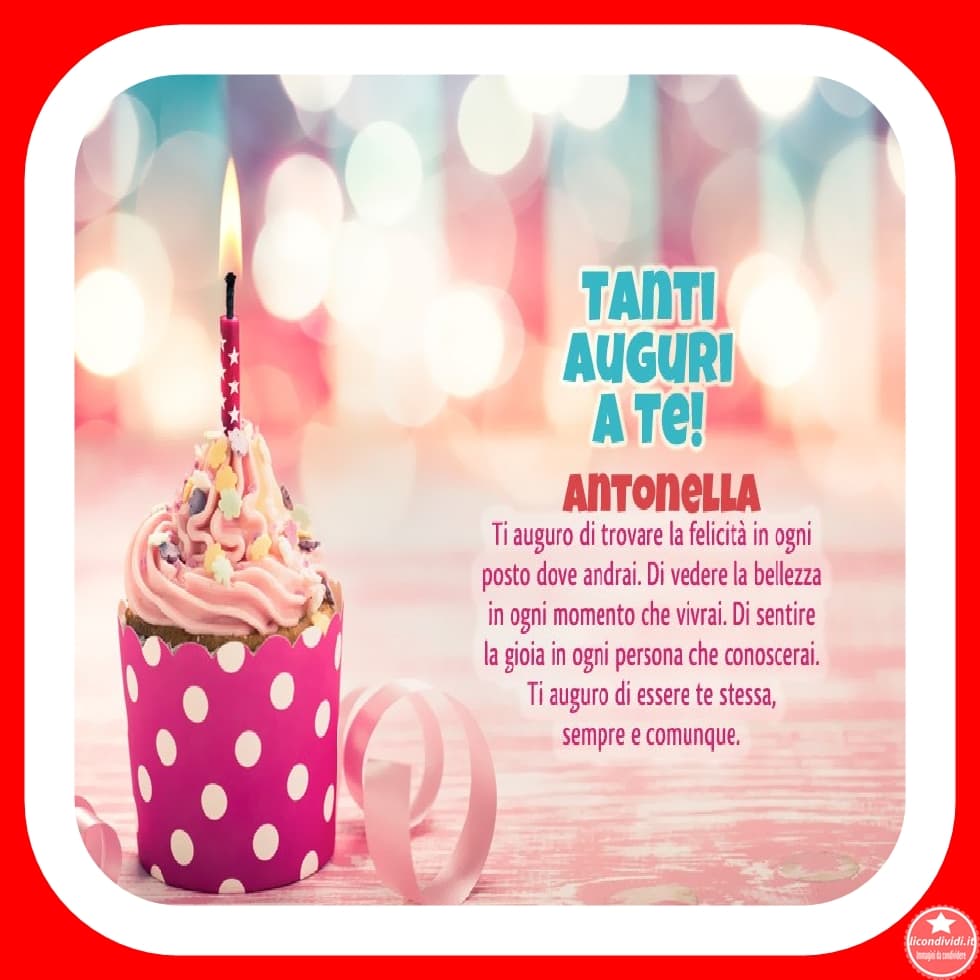 immagini cartoline tanti auguri Antonella torta candeline