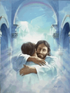 gif abbraccio buonanotte con Gesù