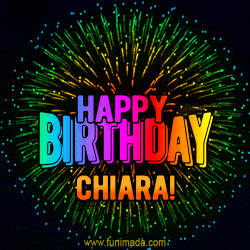 gif buon compleanno happy birthday Chiara fiochi d'artificio