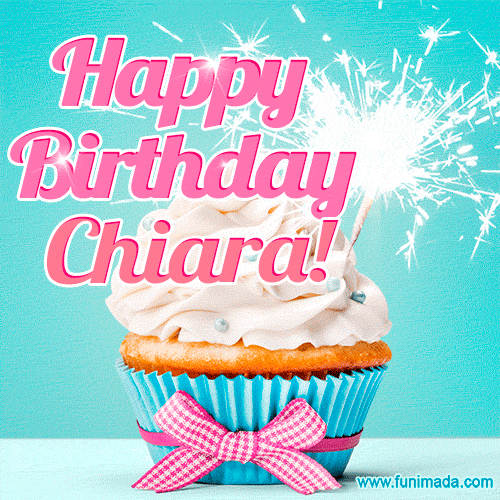 gif buon compleanno happy birthday Chiara torta stella filante