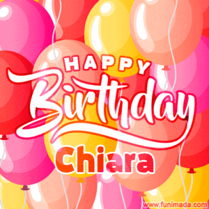 gif buon compleanno happy birthday Chiara palloncini