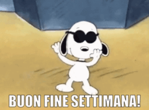 gif buon weekend buon fine settimana Snoopy