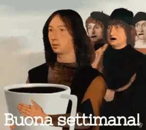 gif buon lunedì buona settimana con caffè