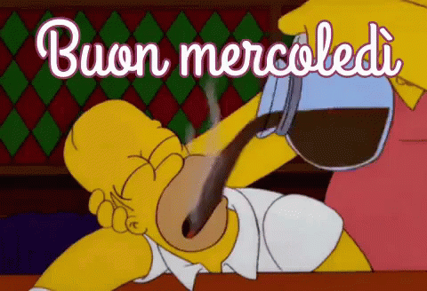 gif buon mercoledì caffè Homer Simpson