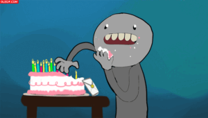 gif chistosos de feliz cumpleaños eres viejo torta y velas