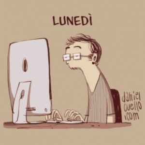 gif divertenti buon lunedì sonno ufficio computer