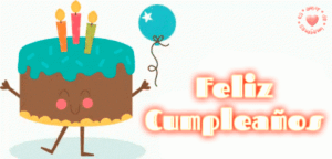 gif de feliz cumpleaños torta velas globos