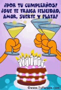 gif de feliz cumpleaños torta y velas, felicidad amor suerte plata