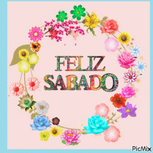 gif feliz sabado con flores