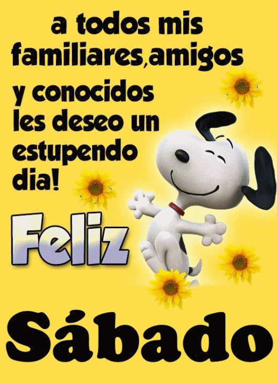 gif feliz sabado con Snoopy