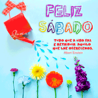 gif feliz sabado con flores
