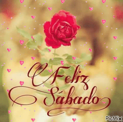 gif feliz sabado rosa y corazones