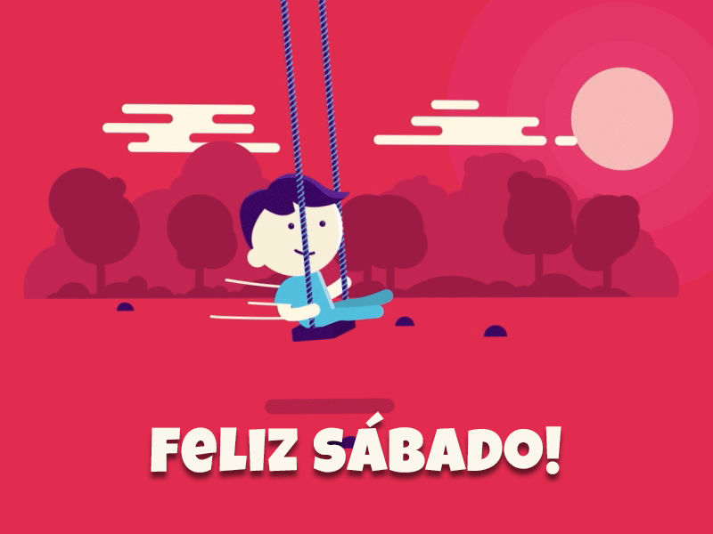 gif feliz sabado columpio