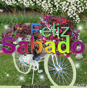 gif feliz sabado con flores