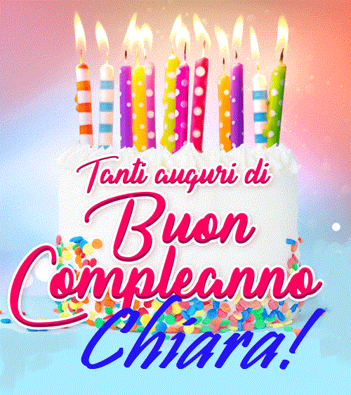 immagini cartoline buon compleanno Chiara torta candeline