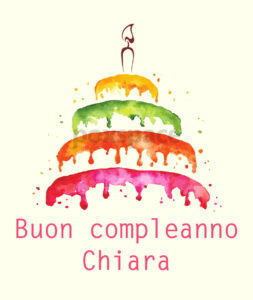 immagini cartoline buon compleanno Chiara torta e candelina