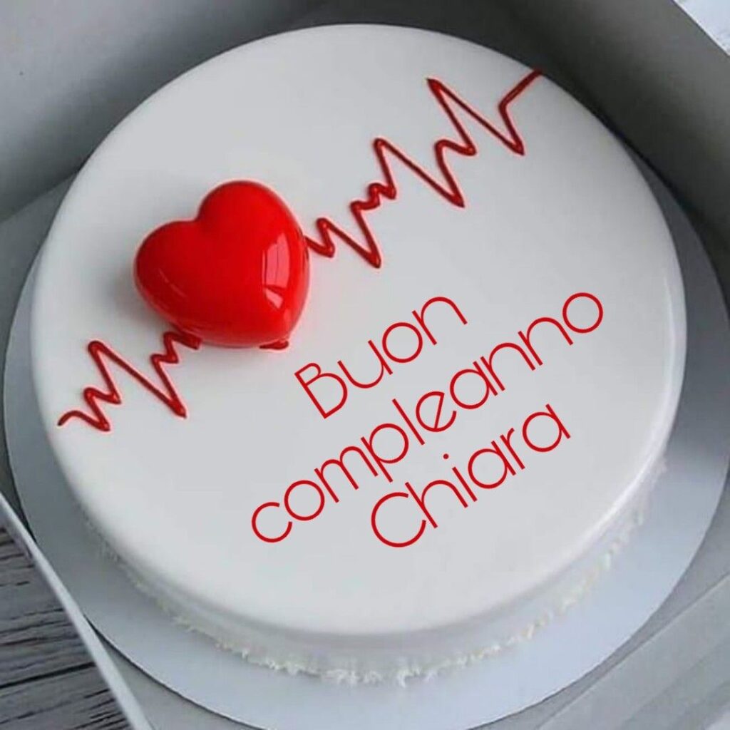 immagini cartoline buon compleanno Chiara torta con il cuore