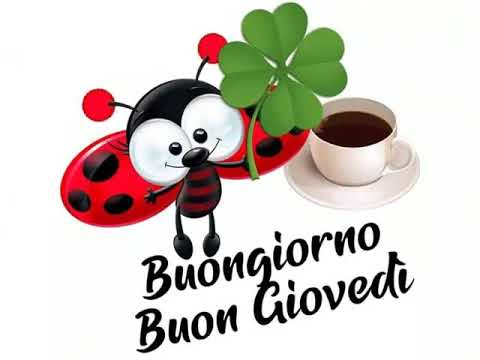 immagini buon giovedì con caffè e coccinella