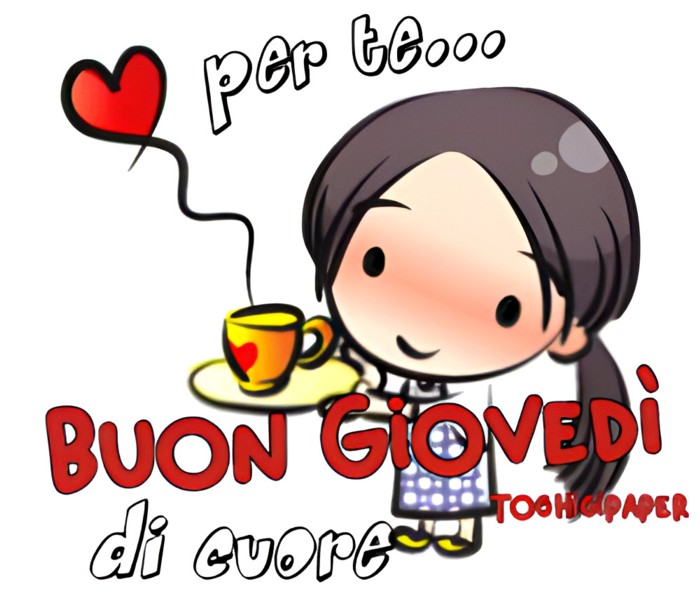 immagini buon giovedì con il cuore e caffè