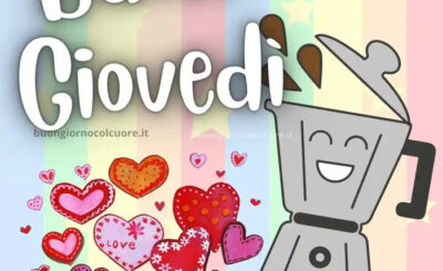 immagini buon giovedì con il cuore e caffè