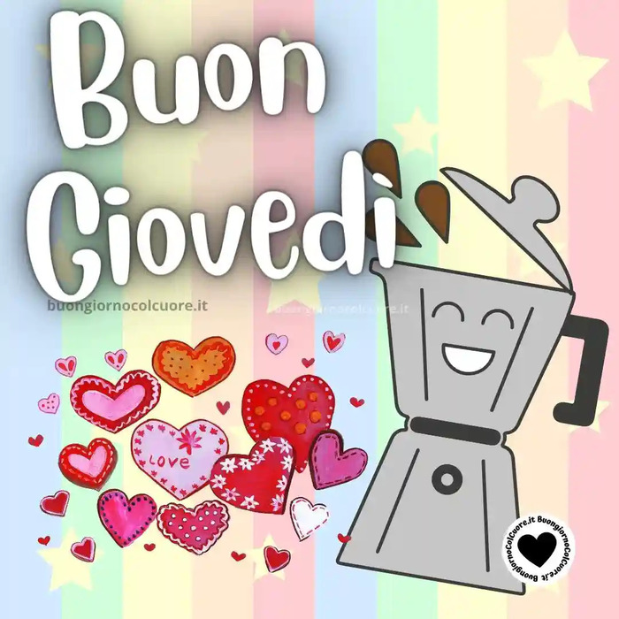 immagini buon giovedì con il cuore e caffè