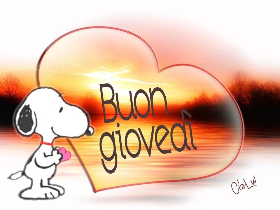 immagini buon giovedì con Snoopy e cuore