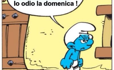 immagini divertenti buongiorno buona domenica puffo brontolone