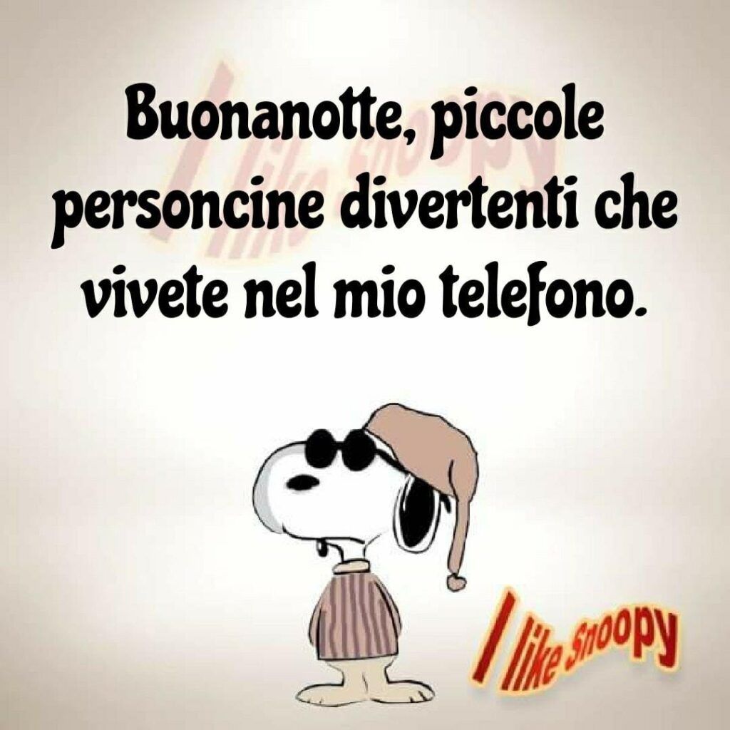 immagini divertenti buonanotte Snoopy