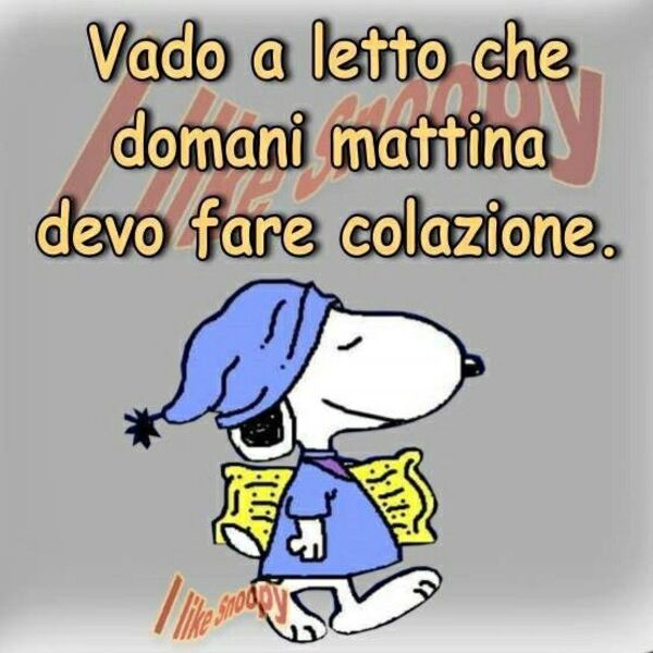 immagini divertenti buonanotte Snoopy