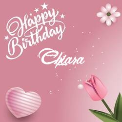 immagini cartoline buon compleanno happy birthday Chiara cuore e fiore