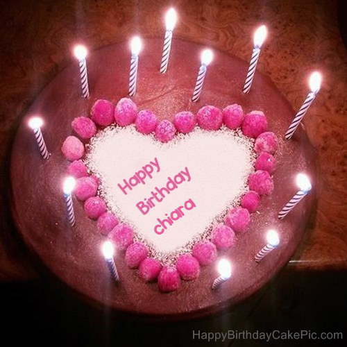 immagini cartoline buon compleanno happy birthday Chiara torta candeline