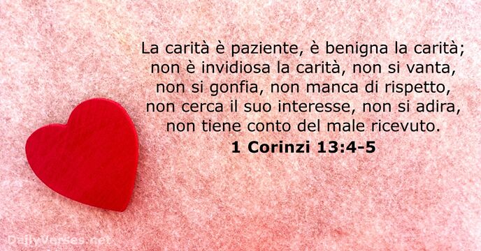 immagini cristiane cattoliche versi della bibbia 1 corinzi 13:4-5