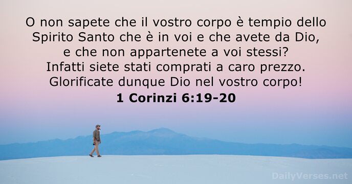 immagini cristiane cattoliche versi della bibbia 1 corinzi 6:19-20