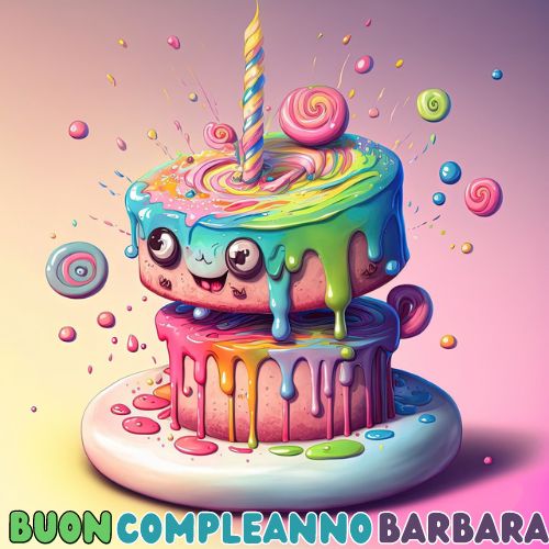 immagini cartoline buon compleanno happy birthday auguri Barbara torta candeline