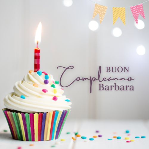 immagini cartoline buon compleanno happy birthday auguri Barbara torta candeline