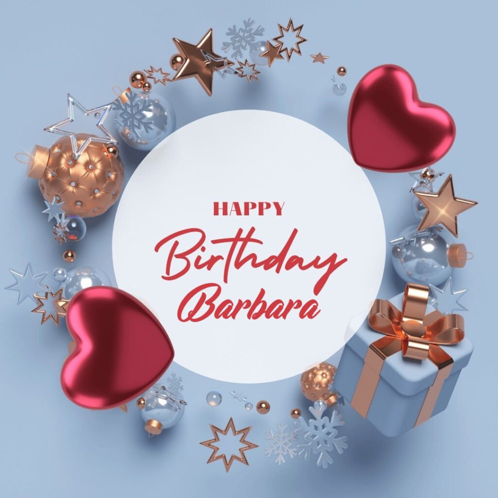 immagini cartoline buon compleanno happy birthday Barbara cuori stelle regali