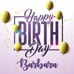 immagini cartoline buon compleanno happy birthday auguri Barbara palloncini