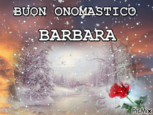 gif animate buon onomastico Barbara inverno neve