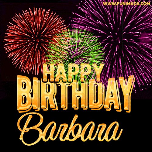 gif buon compleanno happy birthday Barbara fuochi d'artificio