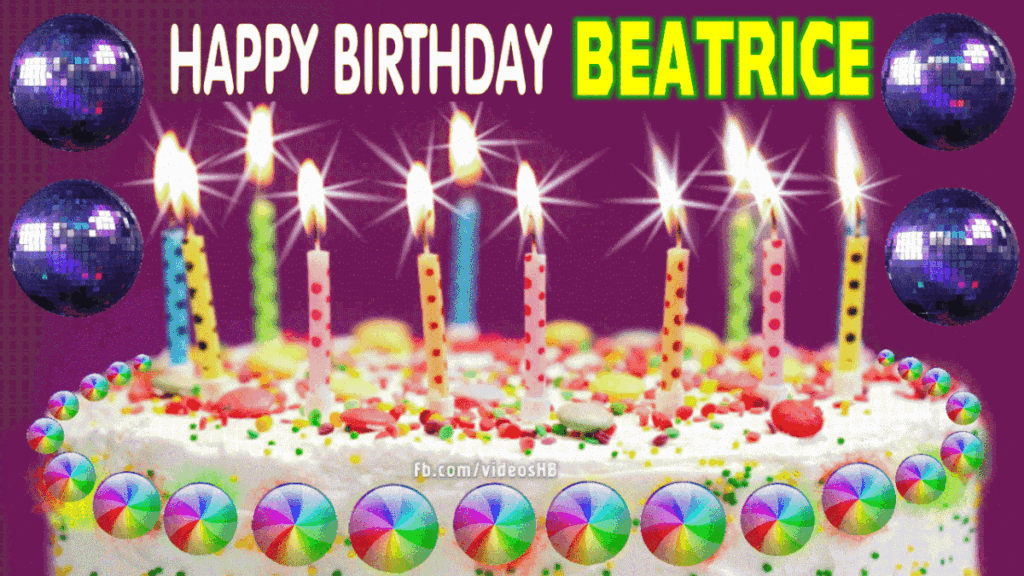 gif buon compleanno happy birthday beatrice torta candeline