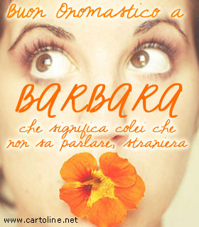 immagini cartoline buon onomastico Barbara fiore