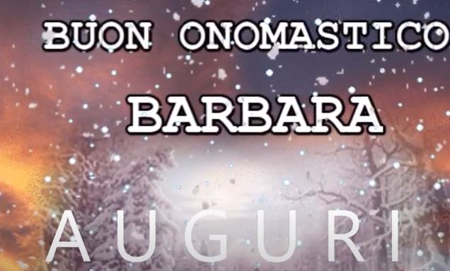 immagini cartoline buon onomastico Barbara inverno neve