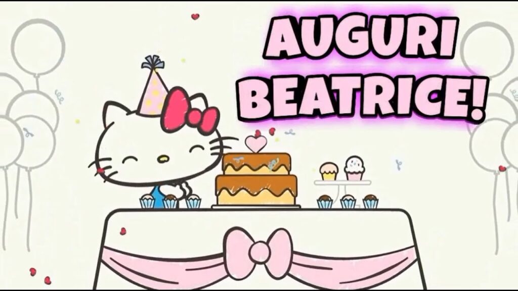 immagini cartoline auguri Beatrice hello kitty