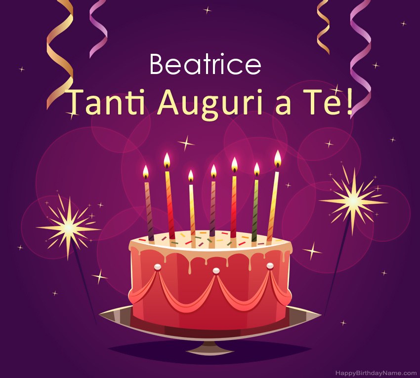 immagini cartoline auguri beatrice torta candeline