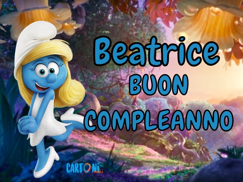 immagini cartoline buon compleanno happy birthday beatrice puffetta