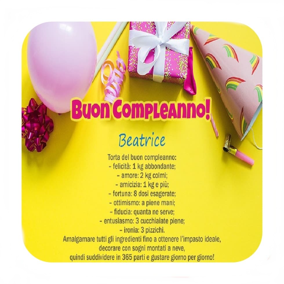 immagini cartoline buon compleanno happy birthday beatrice festa regali palloncini