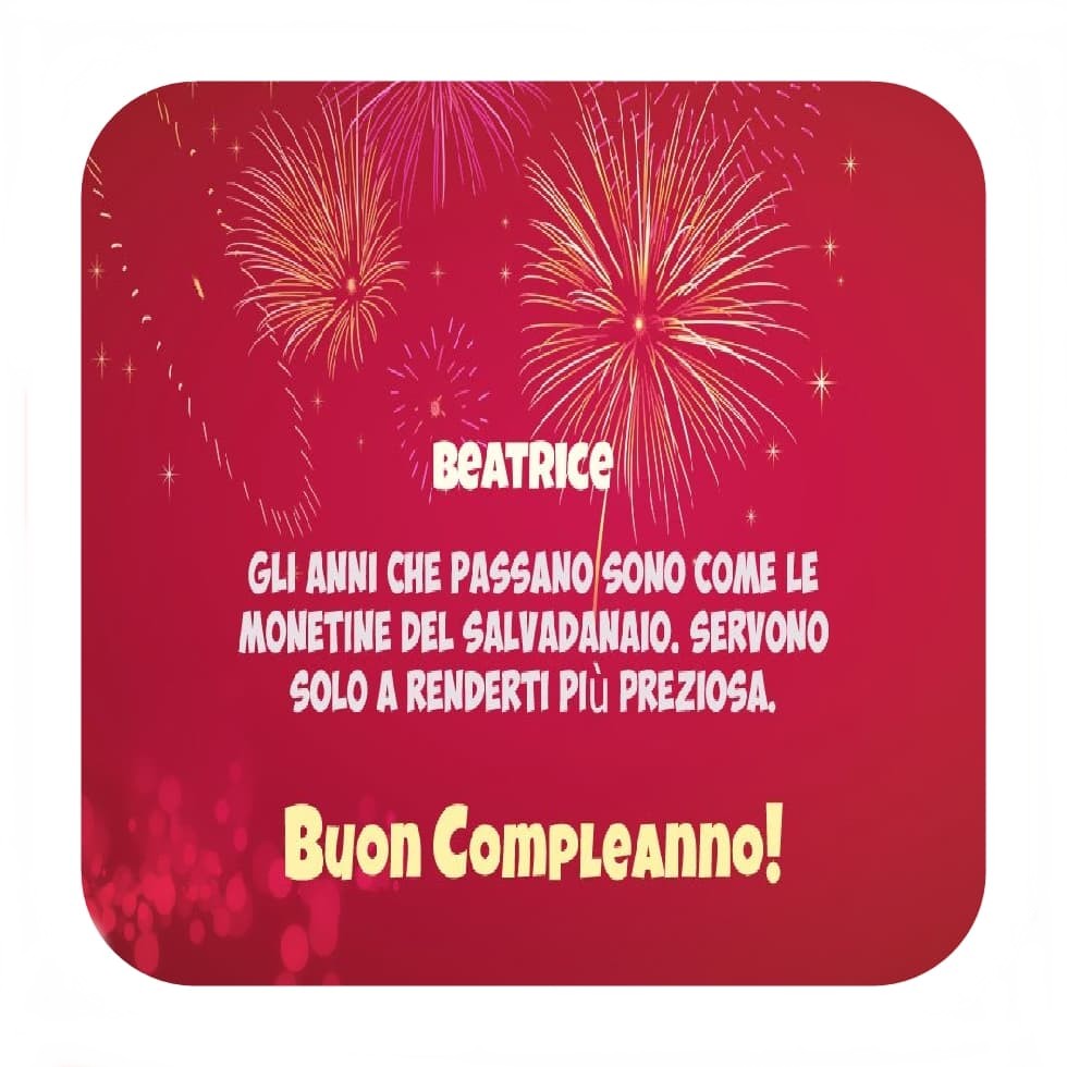 immagini cartoline buon compleanno happy birthday beatrice festa fuochi d'artificio