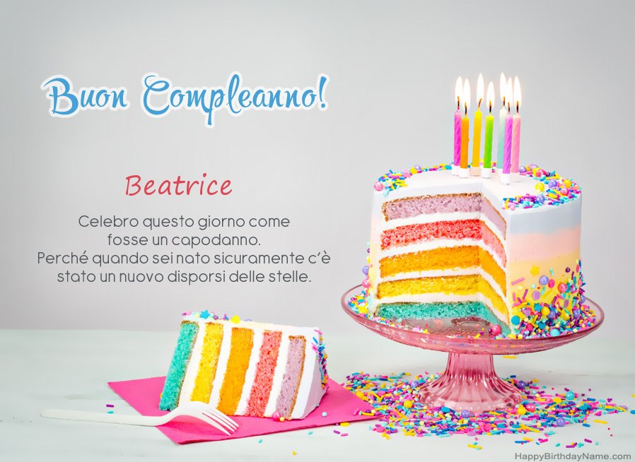 immagini cartoline buon compleanno happy birthday beatrice torta candeline