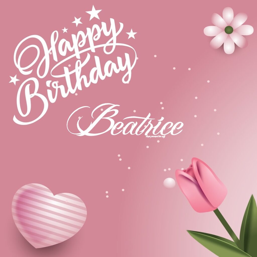 immagini cartoline buon compleanno happy birthday beatrice cuore tulipano margherita