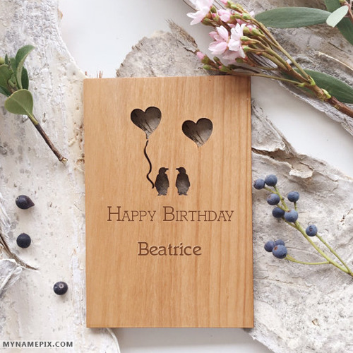 immagini cartoline buon compleanno happy birthday beatrice cuori pinguini
